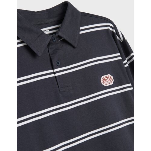 Sinsay Oversized pamučna polo majica s prugama Slike