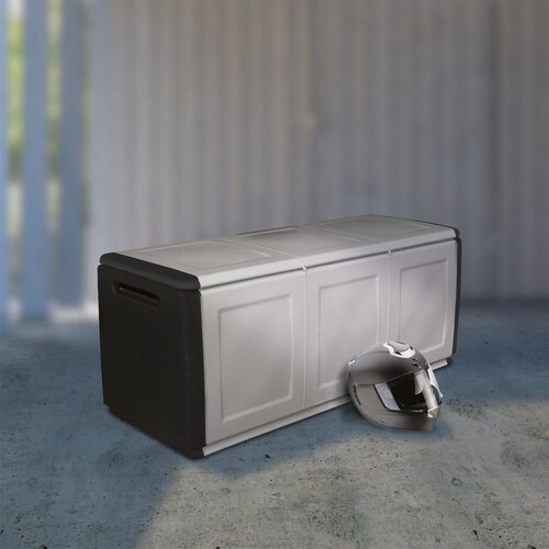 vidaXL Vrtna kutija za pohranu 138 x 53 x 57 cm 330 L tamnosiva i crna Cijene