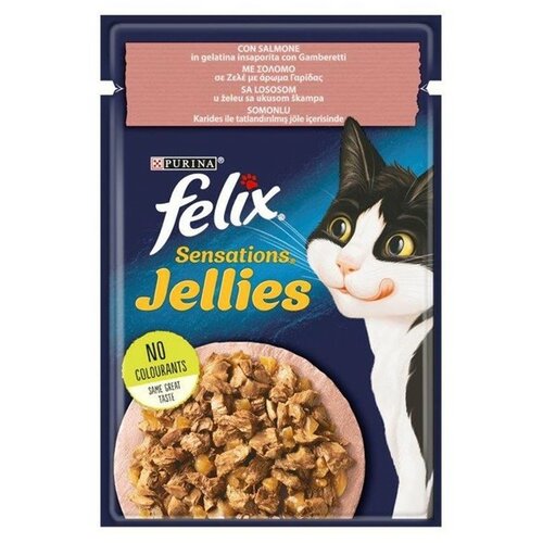 Felix vlažna hrana za mačke sensation losos i škampi 85g Slike