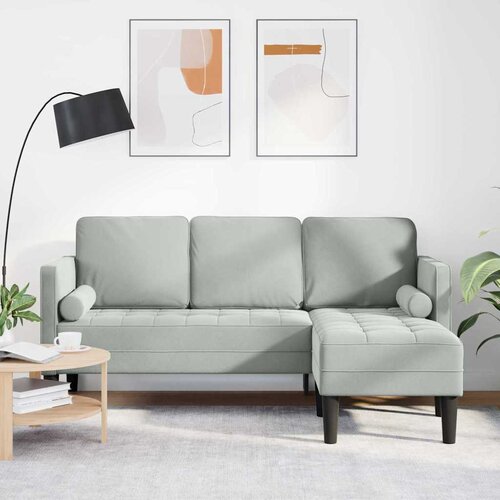  Set sofe s jastukom Svijetlo siva Poliester Svjetlosiva 173 x 131 x 67 cm Slike