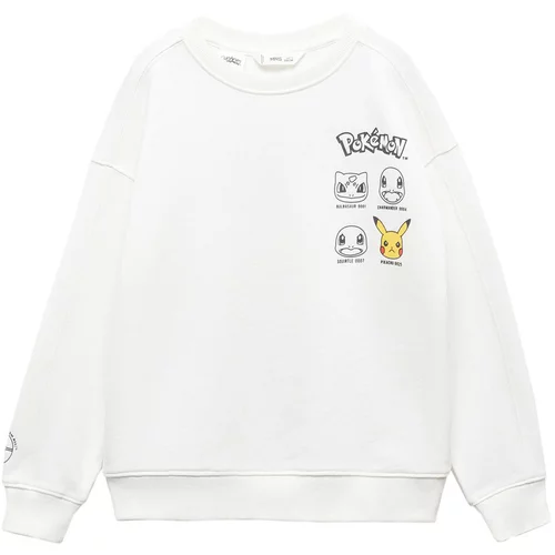 MANGO KIDS Sweater majica 'PIKACREW' bijela