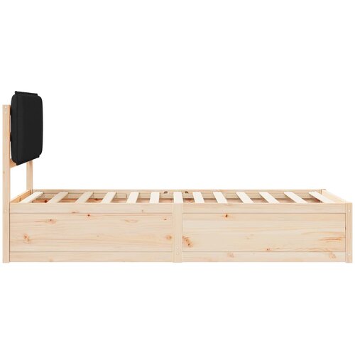  Krevetni okvir s tapiciranim uzglavljem Crna 75 x 190 cm Slike