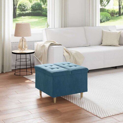  Otoman za pohranu s jastukom Plava 60 x 60 x 45 cm Bar&scaron;un - Plava 60 cm Bar&scaron;un Cijene