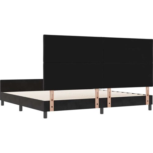 VidaXL Crni Bar&amp;scaron;unasti Krevet s Okvirom 200x200 cm Slike