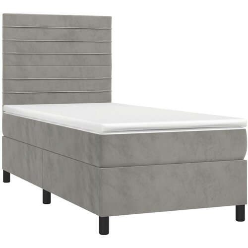  box spring s madracem LED svjetlosivi 100x200 cm bar&amp;scaron;un Slike