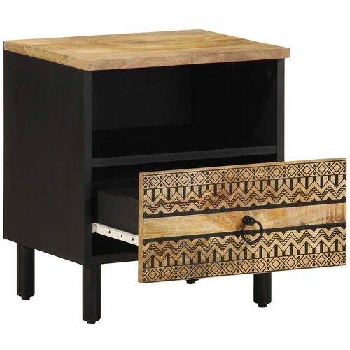 Maison Chic Nočna omarica - Nočna miza črna 40x33x46 cm Masivni neobdelan les Mango, (21688792) Slike