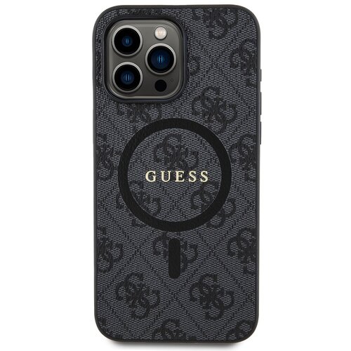 Guess Za&amp;scaron;čitni ovitek za iPhone 15 Pro MagSafe Printed 4G, Črna, (21730945) Slike