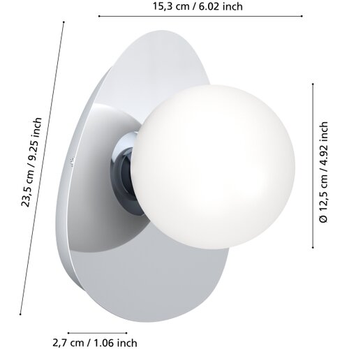 Eglo 902095 - LED zidno svetlo za kupatilo CASTROVIDO 1xG9/4,2W/230V IP44 hrom Slike