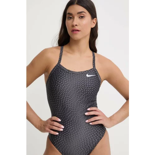 Nike Jednodijelni kupaći kostim Hydrastrong Delta boja: siva, mekane košarice