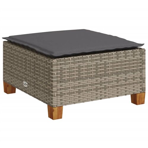 Maison Chic Vrtni stolček - Vrtni stoli z blazino siv 63,5x56x32 cm poli ratan JS835, (21878526) Slike