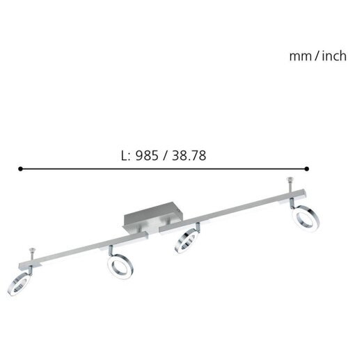 Eglo cardillio 1 reflektor/4, led, 4x3,2w/2x3,3w, 4x400lm/2x360lm, krom Slike