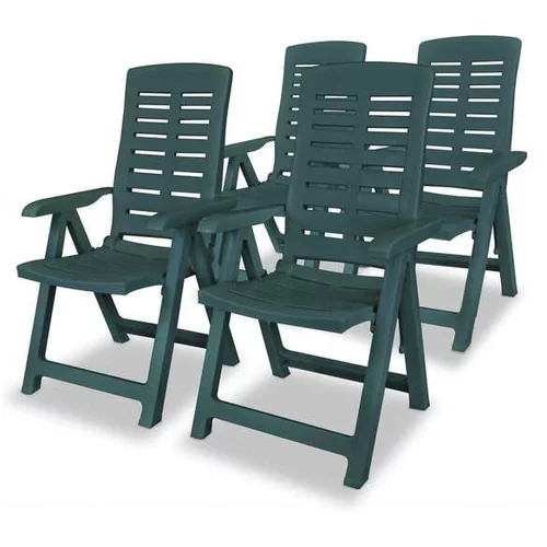  Nastavljivi vrtni stoli 4 kosi plastika zelene barve
