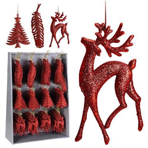 Dekoracija ZA BOR 16CM GLITTER CRVENA Cijene