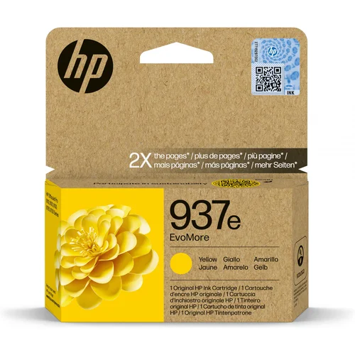 Hp Tinte 937e EvoMore Yellow Original Ink Cartridge"