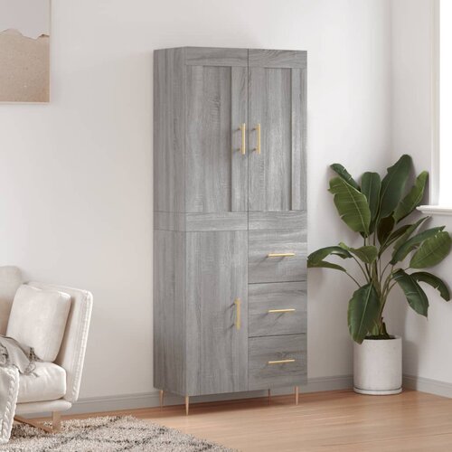 VidaXL Visoka komoda siva sonome 69 5x34x180 cm od konstruiranog drva Slike