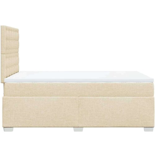 VidaXL Krevet box spring s madracem krem 120 x 190 cm od tkanine Slike