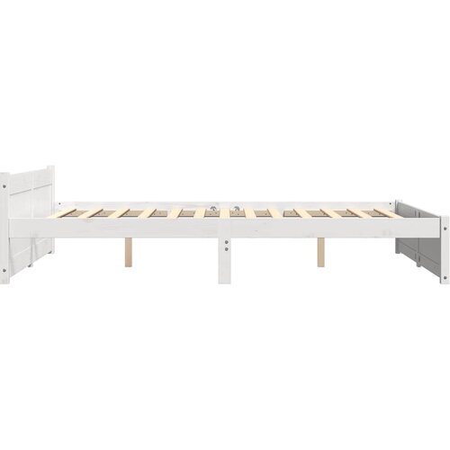  Okvir za krevet od masivnog drva bijeli 160 x 200 cm Slike