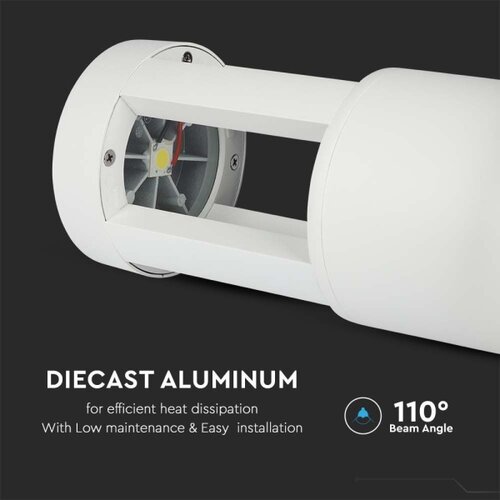  LED spolja&amp;scaron;nja lampa LED/10W/230V 25cm 6400K IP65 bela Slike