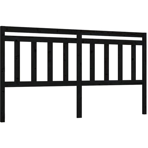 Maison Chic posteljno vzglavje - vzglavna omarica - nočna omarica črno 206x4x100 cm trdna borovina, (21705601) Slike