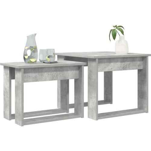  Set stolića za kavu 2 pcs Betonski sivi Konstruirano drvo Slike