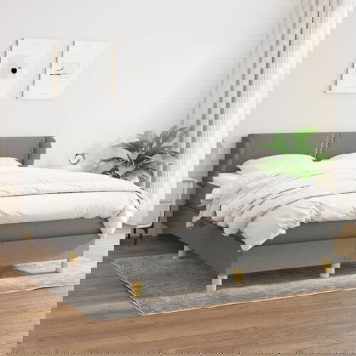 vidaXL Okvir kreveta s oprugama i madrac svjetlosivi 140x200cm tkanina Cijene