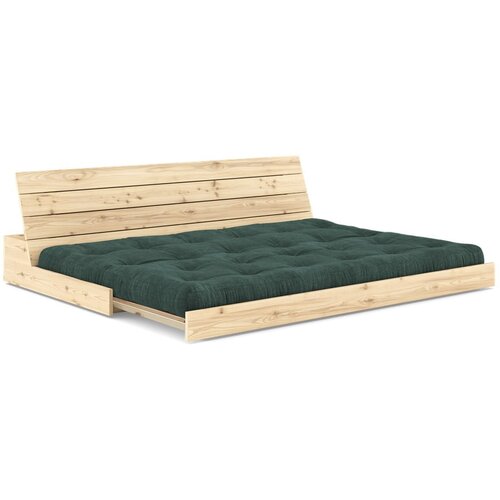 Karup Design Temno zelena raztegljiva sedežna garnitura iz rebrastega žameta 196 cm Base &amp;ndash; Slike