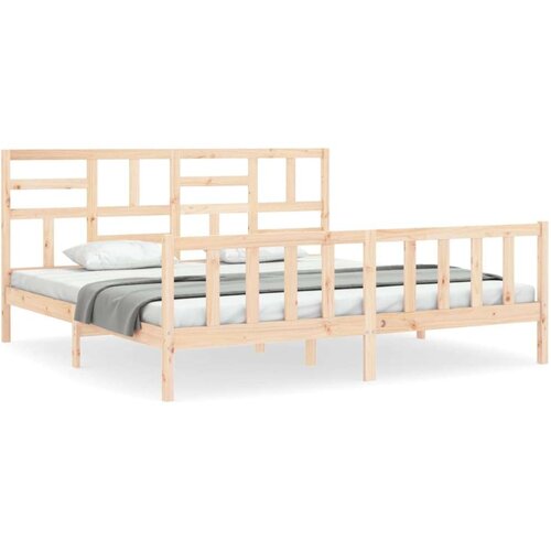 vidaXL Posteljni okvir brez vzmetnice 200x200 cm trdna borovina Cene