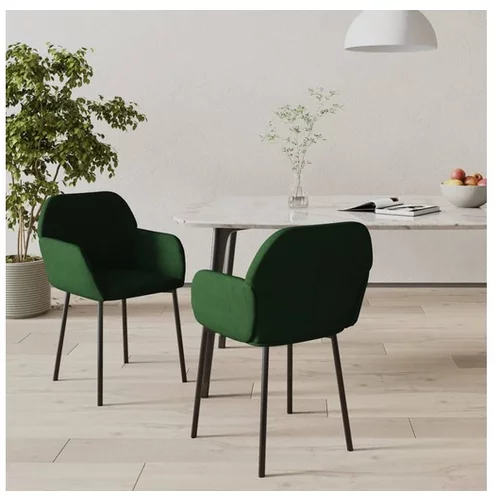  Jedilni stoli 2 kosa temno zelen žamet