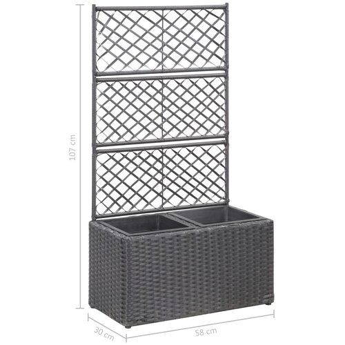  Sadilica s re&amp;scaron;etkom i 2 posude 58x30x107 cm od poliratana crna Slike