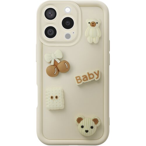 AVIZAR Ovitak za iPhone 16 Pro s 3D motivi medvedka, Bež, (5000274889) Cene