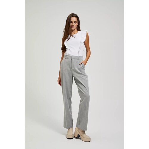 Marisse Gray Straight-Leg Suit Trousers With Pockets Slike