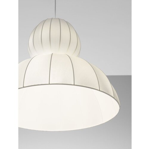 Nova Luce Mat bela tekstilna viseča svetilka &amp;oslash; 50 cm Delina &amp;ndash; Slike