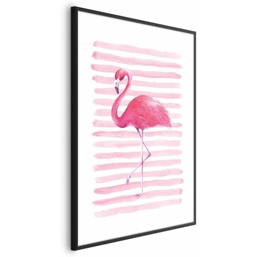 Plakat - Flamingo and Stripes 60x90 Crni okvir s margom Cijene