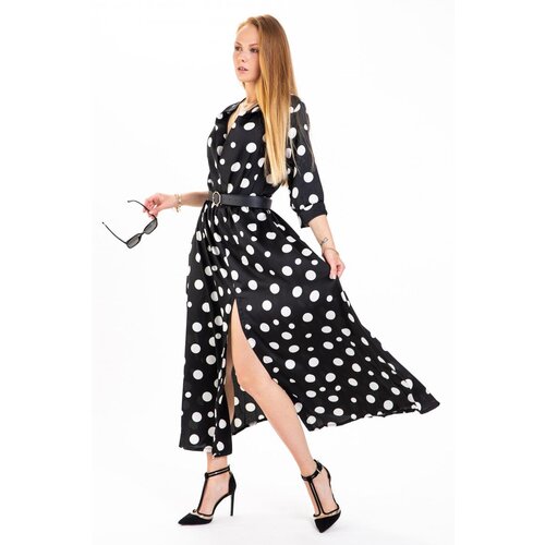 Fenzy Elegantna Maxi Haljina S Uzorkom Mori, Crna Cijene