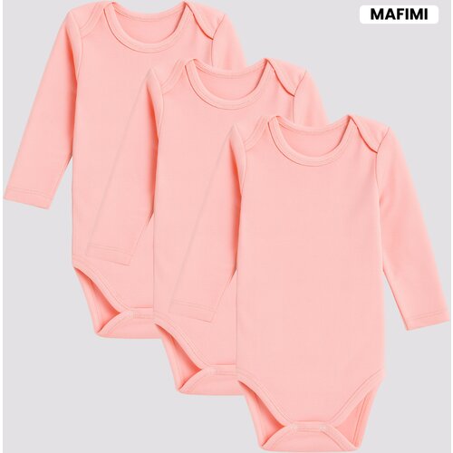 Mafimi Pamučni Bodići Dugi rukav set od 3 - kajsija Slike