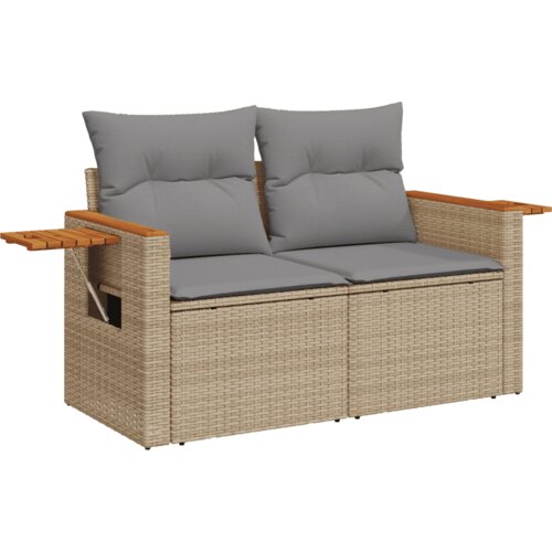  9-dijelni set vrtnih sofa s jastucima bež od poliratana 62 x 62 x 69 cm Slike