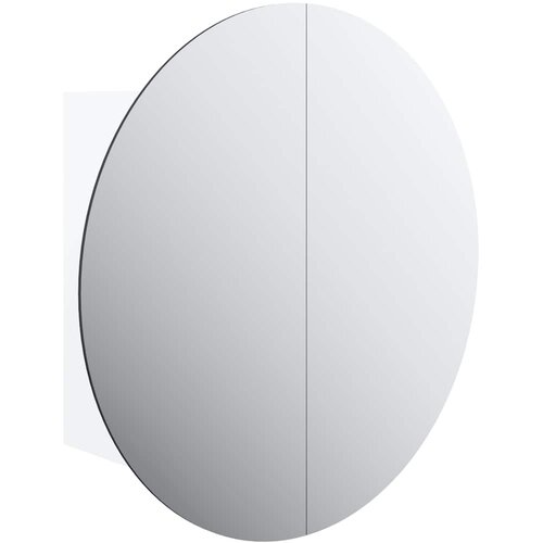Maison Chic Kopalniška omarica - Kopalniški kabinet z okroglim ogledalom LED bela 40x40x17,5 cm, (21795001) Cene