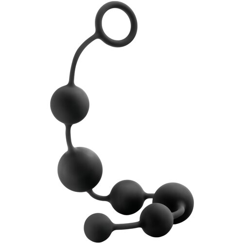 Anal Adventures L – biserni analni dildo (črn) Cene