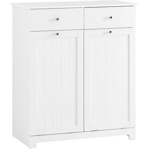 SoBuy Perilni ko&scaron; z 2 predaloma Bela 78x38x90cm Funkcionalen BZR33-II-W, (5000092645) Cene