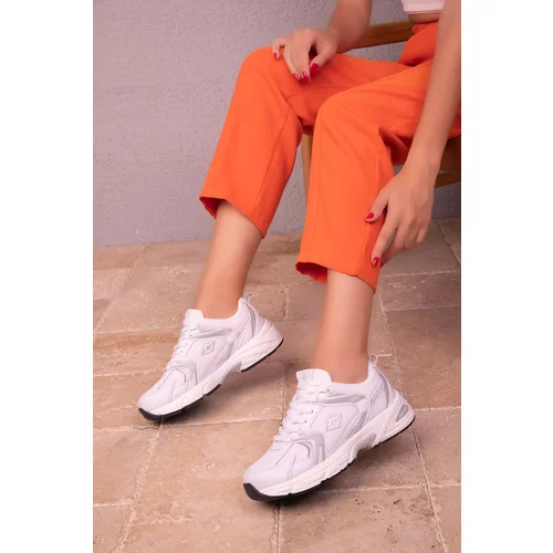 Soho White-Grey Women's Sneaker 18285