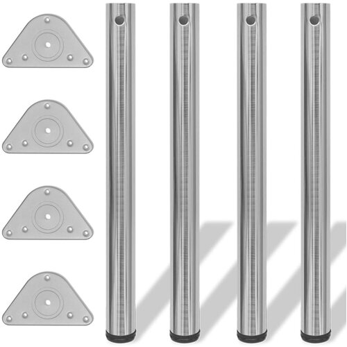4 Podesive Noge za Stol Bru&amp;scaron;eni nikal 710 mm Slike