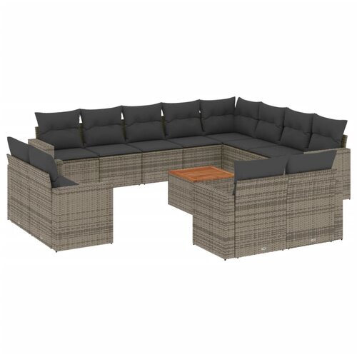 Maison Chic Seti vrtnega pohištva - Vrtna garnitura - Vrtni pohištvo set 13-delna z blazinami siv poli ratan, (21809182) Cene