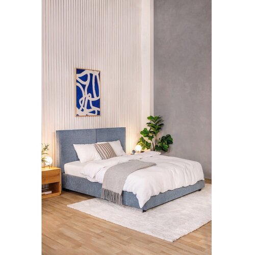 Bonami Selection Modra oblazinjena zakonska postelja s prostorom za shranjevanje z letvenim dnom 160x200 cm Myra Bold &amp;ndash; Slike