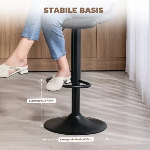  Set od 2 barske stolice u retro stilu s osloncem za noge podesiva visina 43 cm x 49 5 cm x 111 cm Slike