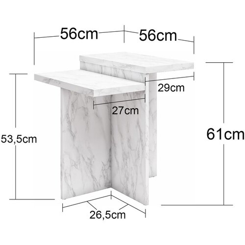 CosmoLiving by Cosmopolitan Crni stolić za kavu u mramornom dekoru 56x56 cm Brielle &amp;ndash; Slike