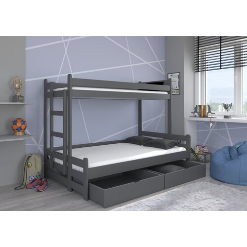 ADRK Troslojni krevet BENITO 200x90 s dvije ladice - GRAFIT Slike
