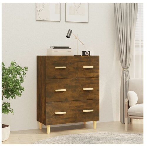  Komoda dimljeni hrast 70x34x90 cm konstruiran les Cene
