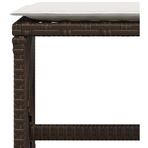 VidaXL Vrtni taburei s jastucima 4 kom smeđi 41x41x36 cm od poliratana Slike