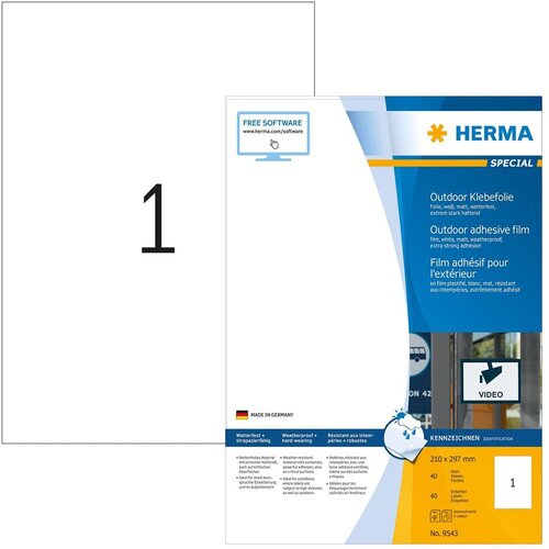  HERMA 9543 self-adhesive label Rectangle White 40 pc(s) Cijene