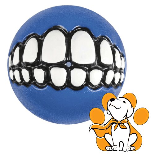 Rogz grinz Fetch Ball M, Fluroscentna Lopta, Plava Cene